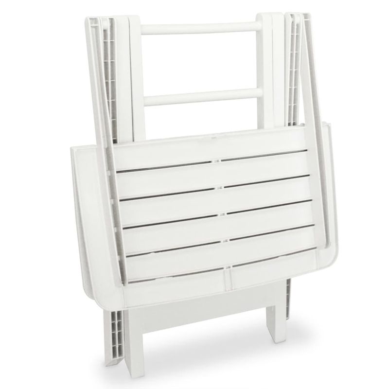 Casa si Gradina - Gradina si terasa - Mobilier exterior - Seturi mobila gradina - Set mobilier bistro pliabil, 3 piese, alb, plastic - Infinity.ro
