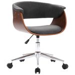 Casa si Gradina - Mobilier - Scaune si fotolii - Scaune - Scaun de birou pivotant, gri, lemn curbat si material textil - Infinity.ro