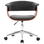 Casa si Gradina - Mobilier - Scaune si fotolii - Scaune - Scaun de birou pivotant, gri, lemn curbat si material textil - Infinity.ro