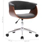 Casa si Gradina - Mobilier - Scaune si fotolii - Scaune - Scaun de birou pivotant, gri, lemn curbat si material textil - Infinity.ro
