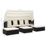 Casa si Gradina - Gradina si terasa - Mobilier exterior - Scaune si sezlonguri gradina - Pat sezlong de gradina cu acoperis, negru, poliratan - Infinity.ro