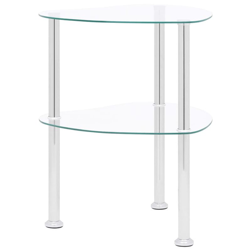 Casa si Gradina/Mobilier/Mese si birouri/Mese living - Masa laterala, 2 niveluri, 38x38x50 cm, sticla securizata - Infinity.ro