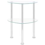 Casa si Gradina/Mobilier/Mese si birouri/Mese living - Masa laterala, 2 niveluri, 38x38x50 cm, sticla securizata - Infinity.ro