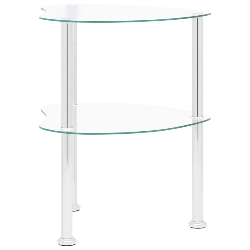 Casa si Gradina/Mobilier/Mese si birouri/Mese living - Masa laterala, 2 niveluri, 38x38x50 cm, sticla securizata - Infinity.ro