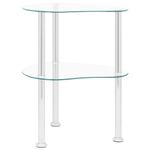 Casa si Gradina/Mobilier/Mese si birouri/Mese living - Masa laterala, 2 niveluri, 38x38x50 cm, sticla securizata - Infinity.ro