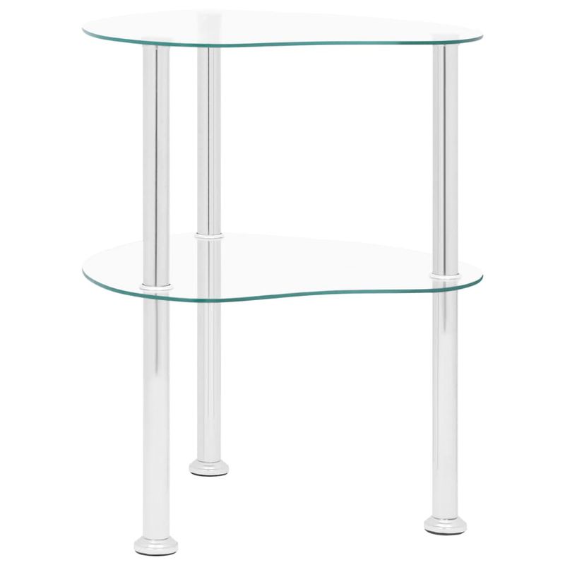 Casa si Gradina/Mobilier/Mese si birouri/Mese living - Masa laterala, 2 niveluri, 38x38x50 cm, sticla securizata - Infinity.ro