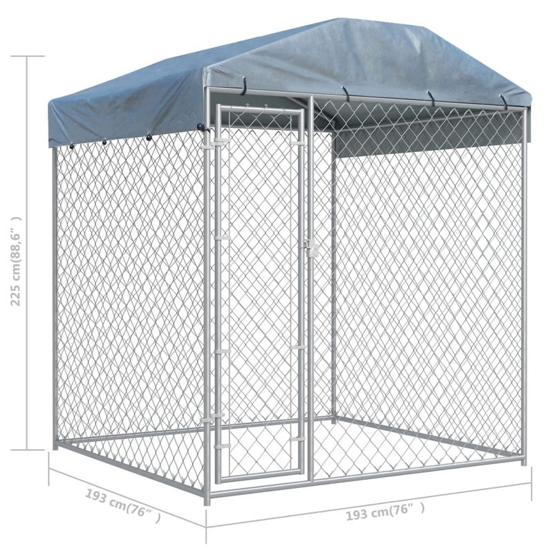 Petshop - Accesorii petshop - Culcusuri si custi - Custi interior si exterior - Padoc de exterior cu prelata pentru caini, 193x193x225 cm - Infinity.ro