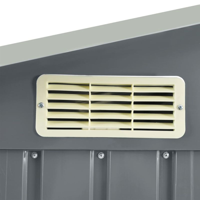 Casa si Gradina - Gradina si terasa - Casute de gradina - Sopron de gradina cu etajera, gri, 205 x 130 x 183 cm, fier - Infinity.ro