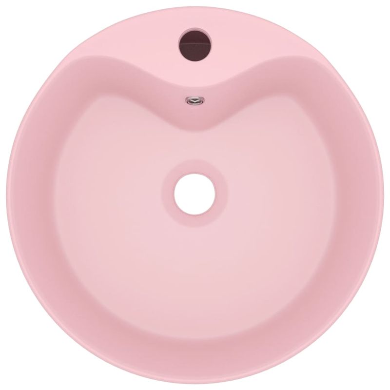 Casa si Gradina - Sanitare - Lavoar baie si accesorii - Lavoare si piedestale - Chiuveta de lux cu preaplin, roz mat, 36 x 13 cm, ceramica - Infinity.ro