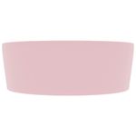 Casa si Gradina - Sanitare - Lavoar baie si accesorii - Lavoare si piedestale - Chiuveta de lux cu preaplin, roz mat, 36 x 13 cm, ceramica - Infinity.ro
