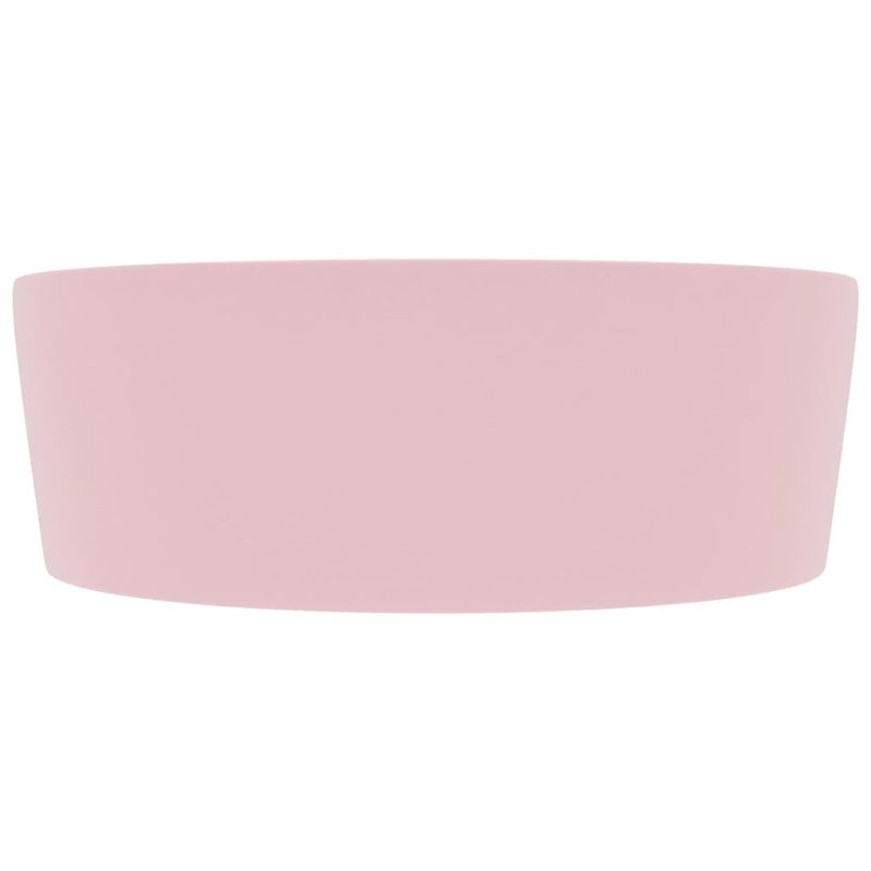 Casa si Gradina - Sanitare - Lavoar baie si accesorii - Lavoare si piedestale - Chiuveta de lux cu preaplin, roz mat, 36 x 13 cm, ceramica - Infinity.ro