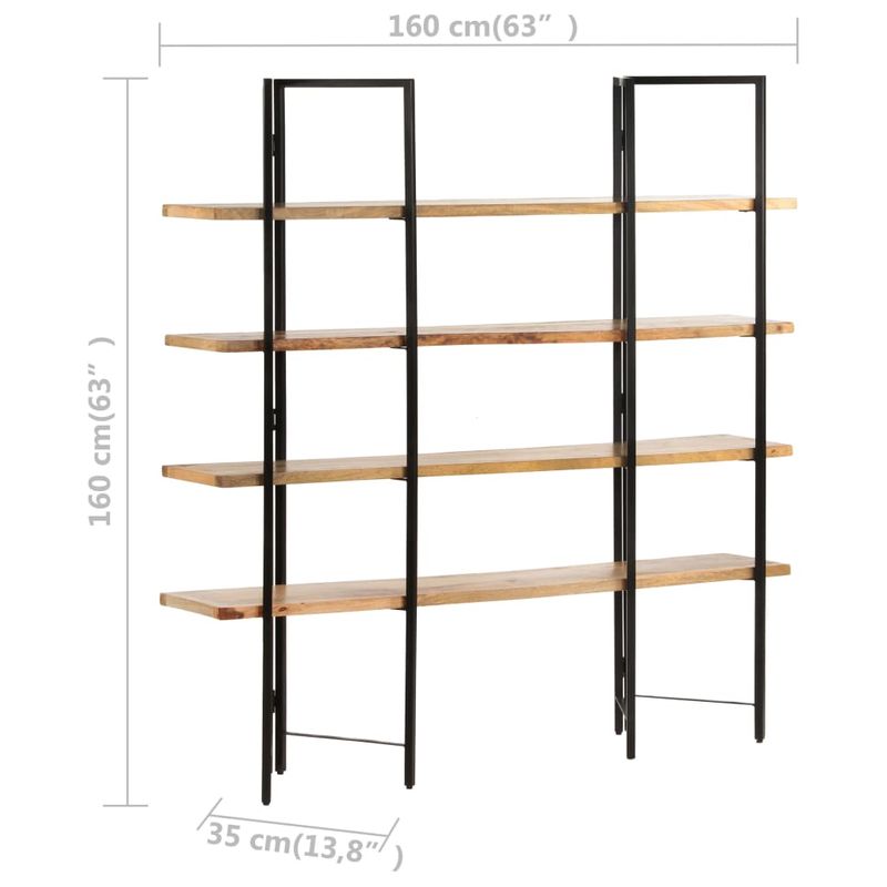 Casa si Gradina - Mobilier - Biblioteci si rafturi - Biblioteci - Biblioteca cu 4 niveluri, 160x35x160 cm, lemn masiv de mango - Infinity.ro