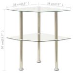 Casa si Gradina - Mobilier - Mese si birouri - Mese living - Masa laterala, 2 niveluri, transparent, 38x38x50 cm, sticla - Infinity.ro
