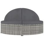 Casa si Gradina - Gradina si terasa - Mobilier exterior - Scaune si sezlonguri gradina - Pat sezlong de exterior cu perna, gri, poliratan - Infinity.ro