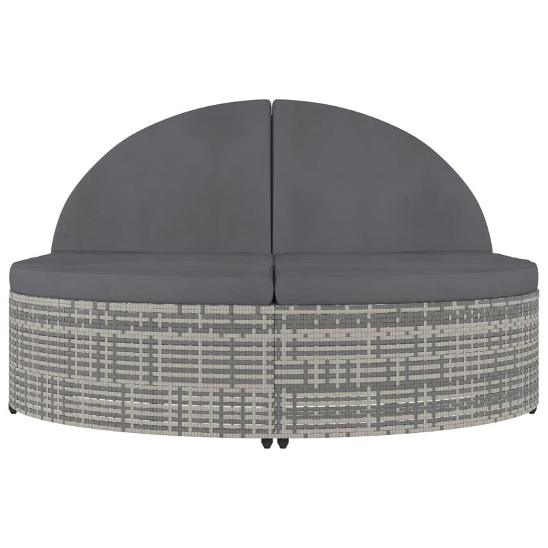 Casa si Gradina - Gradina si terasa - Mobilier exterior - Scaune si sezlonguri gradina - Pat sezlong de exterior cu perna, gri, poliratan - Infinity.ro