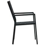 Casa si Gradina - Gradina si terasa - Mobilier exterior - Scaune si sezlonguri gradina - Scaune de gradina, 4 buc., negru, HDPE, aspect lemn - Infinity.ro