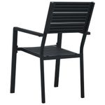 Casa si Gradina - Gradina si terasa - Mobilier exterior - Scaune si sezlonguri gradina - Scaune de gradina, 4 buc., negru, HDPE, aspect lemn - Infinity.ro
