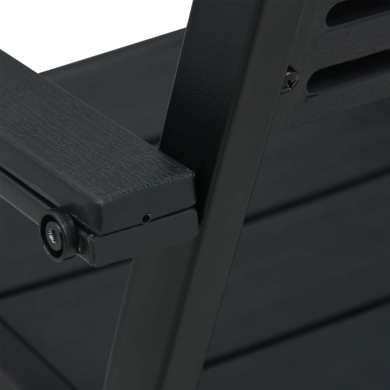 Casa si Gradina - Gradina si terasa - Mobilier exterior - Scaune si sezlonguri gradina - Scaune de gradina, 4 buc., negru, HDPE, aspect lemn - Infinity.ro