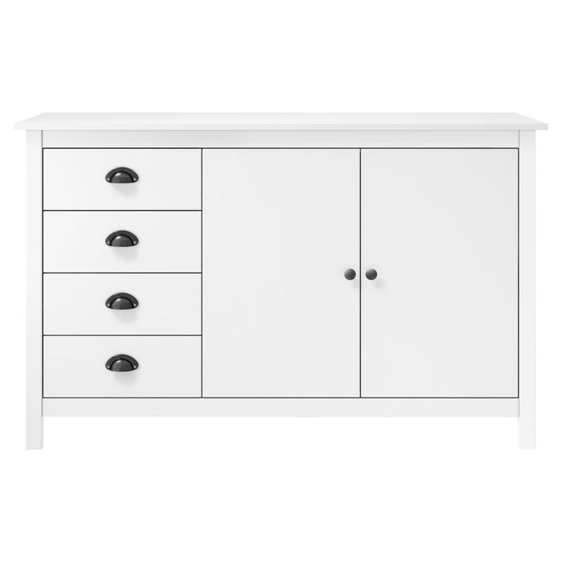Casa si Gradina - Mobilier - Comode si corpuri - Comode - Servanta Hill, alb, 130x40x80 cm, lemn masiv de pin - Infinity.ro