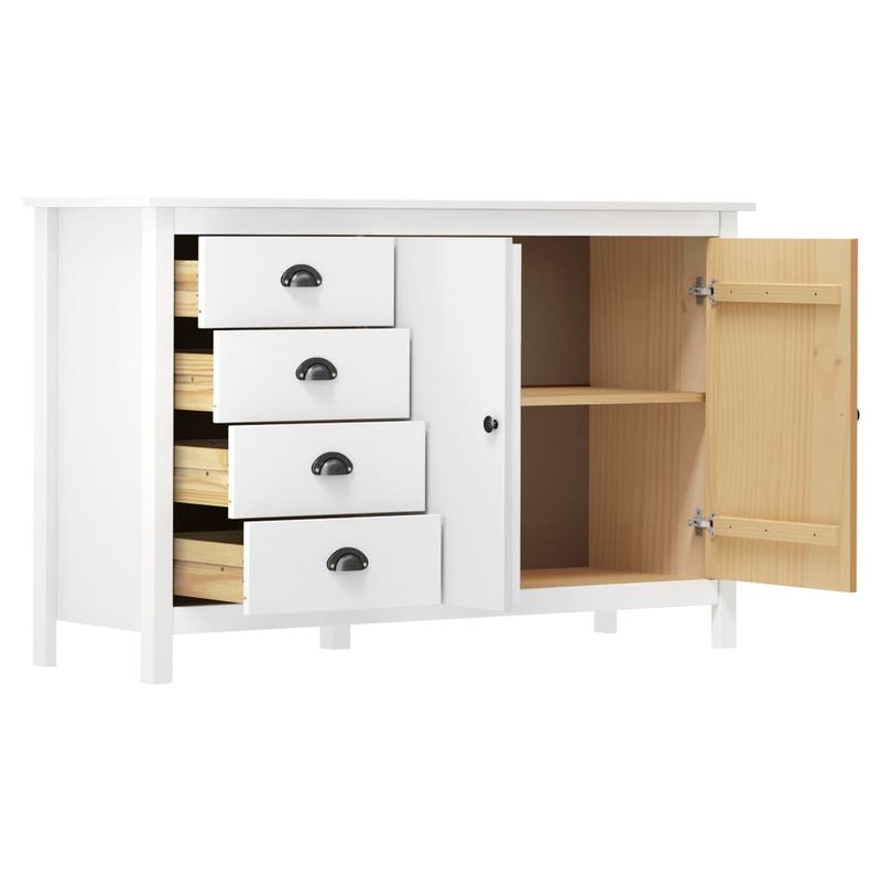 Casa si Gradina - Mobilier - Comode si corpuri - Comode - Servanta Hill, alb, 130x40x80 cm, lemn masiv de pin - Infinity.ro
