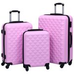 Sport si Outdoor - Articole de voiaj - Genti voiaj - Set valiza carcasa rigida, 3 piese, roz, ABS - Infinity.ro