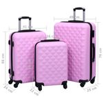Sport si Outdoor - Articole de voiaj - Genti voiaj - Set valiza carcasa rigida, 3 piese, roz, ABS - Infinity.ro