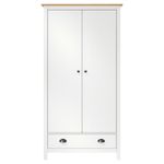 Casa si Gradina - Mobilier - Dulapuri si sifoniere - Sifoniere - Sifonier cu 2 usi Hill, alb și maro, 89x50x170 cm, lemn masiv de pin - Infinity.ro