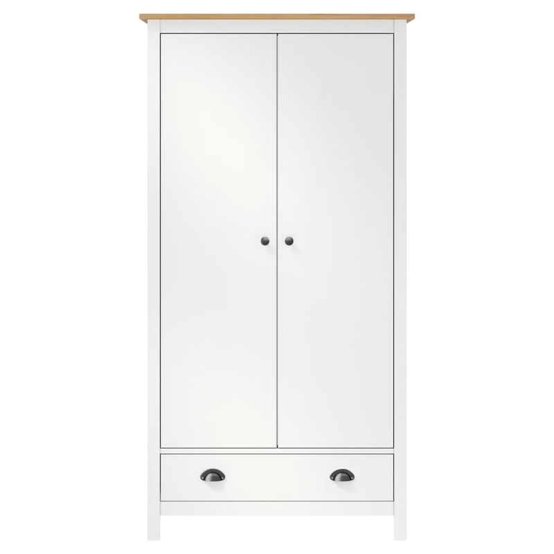 Casa si Gradina - Mobilier - Dulapuri si sifoniere - Sifoniere - Sifonier cu 2 usi Hill, alb și maro, 89x50x170 cm, lemn masiv de pin - Infinity.ro