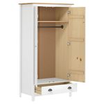 Casa si Gradina - Mobilier - Dulapuri si sifoniere - Sifoniere - Sifonier cu 2 usi Hill, alb și maro, 89x50x170 cm, lemn masiv de pin - Infinity.ro