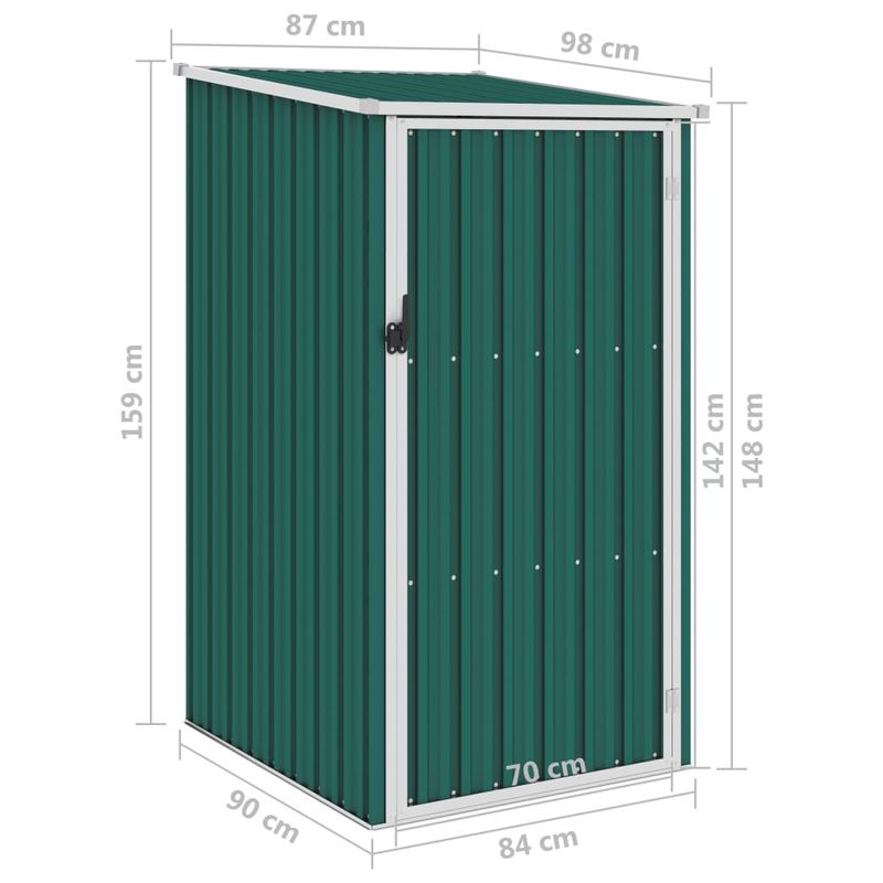 Casa si Gradina - Gradina si terasa - Casute de gradina - Sopron de gradina, verde, 87 x 98 x 159 cm, otel galvanizat - Infinity.ro
