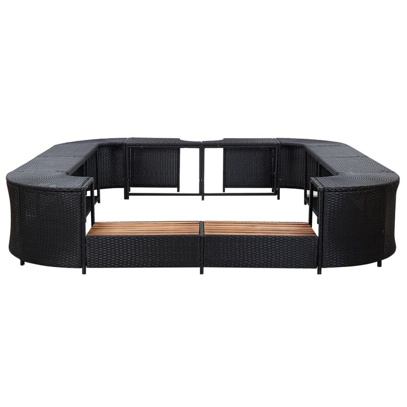Casa si Gradina - Gradina si terasa - Mobilier exterior - Seturi mobila gradina - Mobilier imprejmuire spa negru 268x268x55 cm poliratan patrat - Infinity.ro