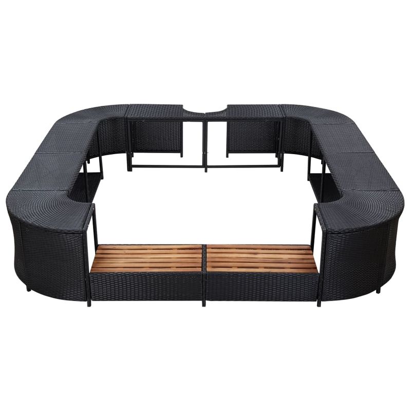 Casa si Gradina - Gradina si terasa - Mobilier exterior - Seturi mobila gradina - Mobilier imprejmuire spa negru 268x268x55 cm poliratan patrat - Infinity.ro