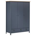 Casa si Gradina - Mobilier - Dulapuri si sifoniere - Sifoniere - Sifonier cu 3 usi Hill,, gri, 127x50x170 cm, lemn masiv pin - Infinity.ro