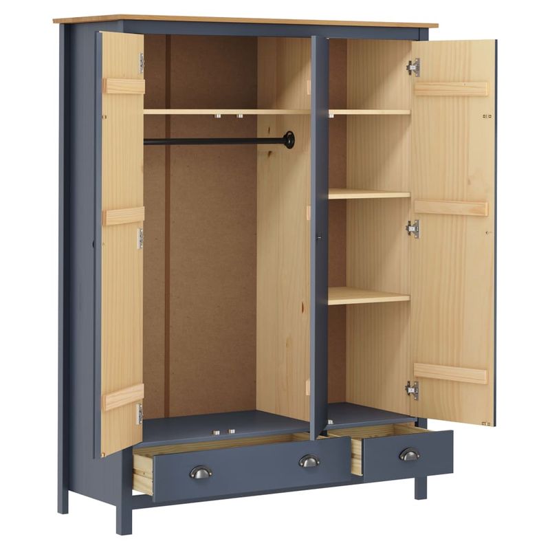 Casa si Gradina - Mobilier - Dulapuri si sifoniere - Sifoniere - Sifonier cu 3 usi Hill,, gri, 127x50x170 cm, lemn masiv pin - Infinity.ro