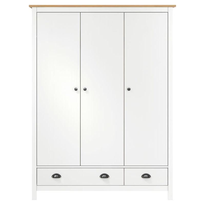 Casa si Gradina - Mobilier - Dulapuri si sifoniere - Sifoniere - Sifonier cu 3 usi Hill, alb, 127x50x170 cm, lemn masiv de pin - Infinity.ro