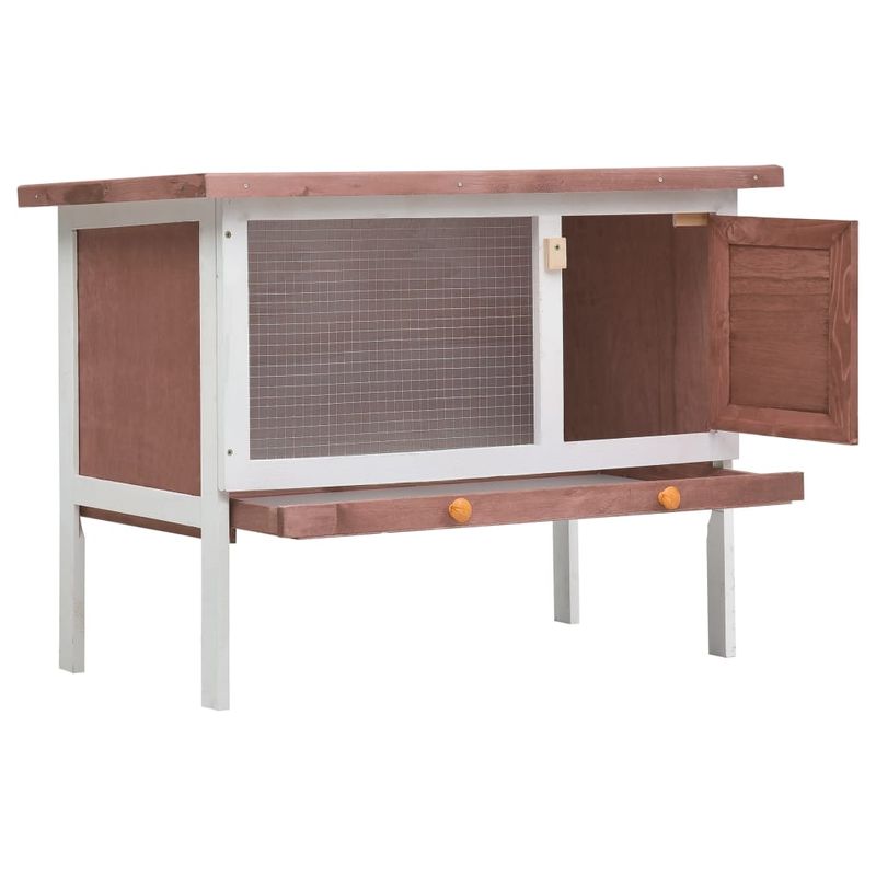 Petshop - Accesorii petshop - Culcusuri si custi - Custi interior si exterior - Cusca de iepuri cusca adapost animale mici, 1 nivel, maro, lemn - Infinity.ro