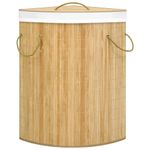 Casa si Gradina - Sanitare - Suporturi si accesorii baie - Accesorii baie - Cos de rufe din bambus de colt, 60 L - Infinity.ro
