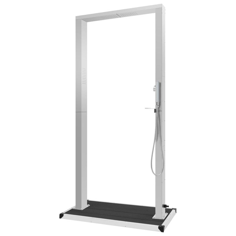 Casa si Gradina - Gradina si terasa - Piscine si accesorii - Accesorii piscine - Dus de exterior cu tavita, WPC și otel inoxidabil, gri - Infinity.ro