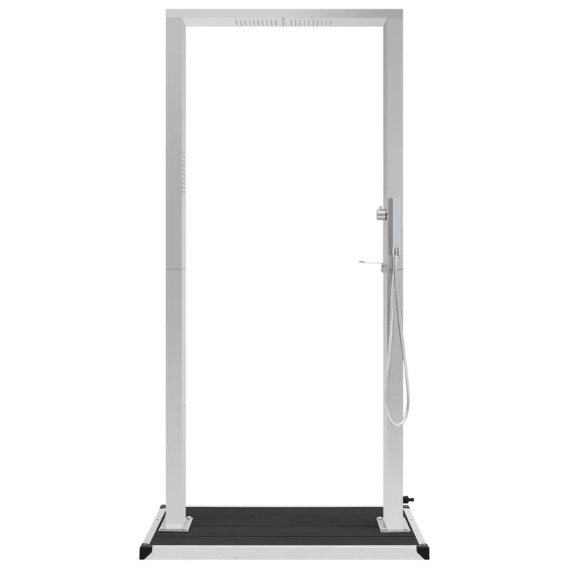 Casa si Gradina - Gradina si terasa - Piscine si accesorii - Accesorii piscine - Dus de exterior cu tavita, WPC și otel inoxidabil, gri - Infinity.ro