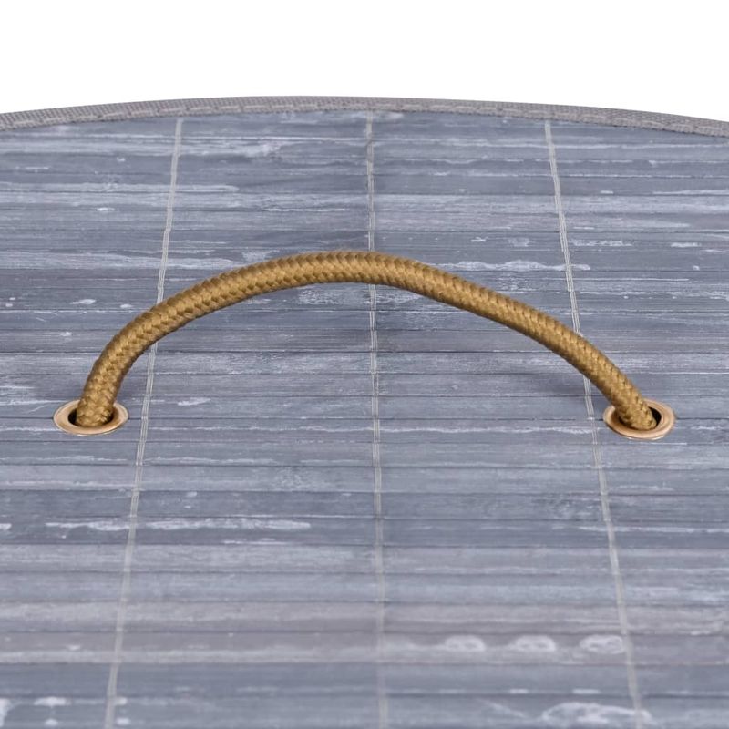 Casa si Gradina - Sanitare - Suporturi si accesorii baie - Accesorii baie - Cos de rufe din bambus de colt, pentru colt, gri, 60 L - Infinity.ro
