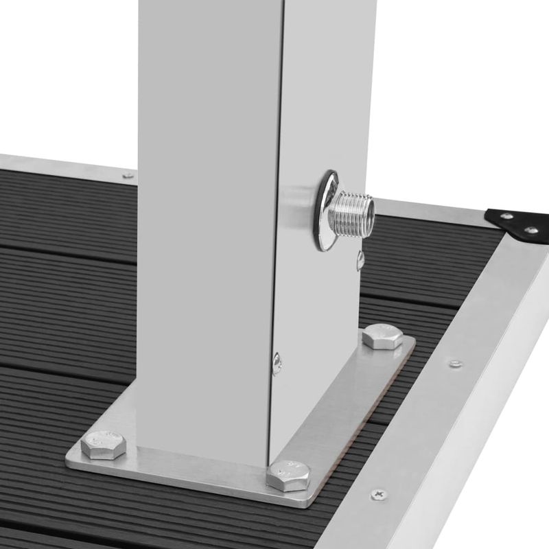 Casa si Gradina - Gradina si terasa - Piscine si accesorii - Accesorii piscine - Dus de exterior cu tavita, WPC și otel inoxidabil, gri - Infinity.ro