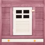 Petshop - Accesorii petshop - Culcusuri si custi - Custi interior si exterior - Cusca de iepuri exterior, spatiu de joaca, cafeniu/alb, lemn brad - Infinity.ro