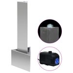 Casa si Gradina - Gradina si terasa - Decoratiuni exterior - Ornamente gradina - Fantana de gradina, argintiu, 37,7x32,6x110 cm, otel inoxidabil - Infinity.ro