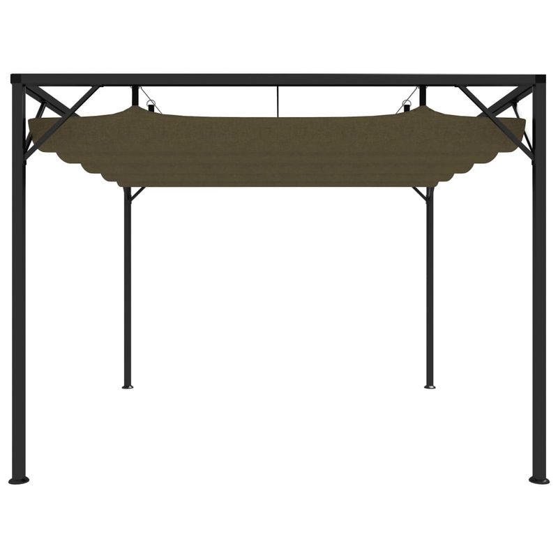 Casa si Gradina - Gradina si terasa - Umbrele si pavilioane - Pavilioane - Foisor de gradina cu acoperis baldachin retractabil, acoperis retractabil gri taupe 3x3 m 180 g/m² - Infinity.ro