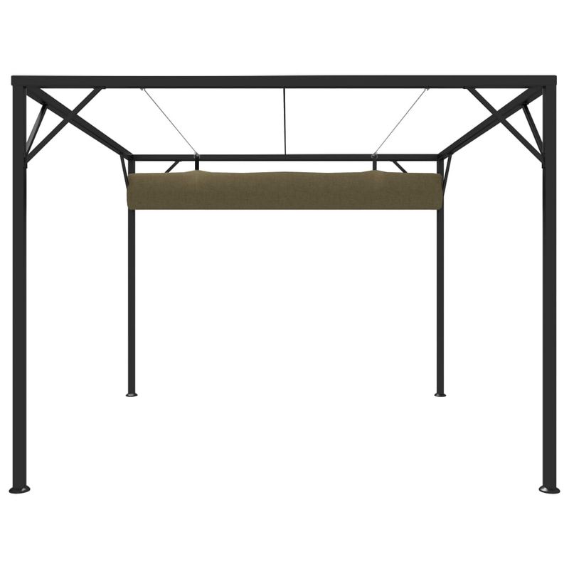 Casa si Gradina - Gradina si terasa - Umbrele si pavilioane - Pavilioane - Foisor de gradina cu acoperis baldachin retractabil, acoperis retractabil gri taupe 3x3 m 180 g/m² - Infinity.ro