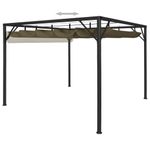 Casa si Gradina - Gradina si terasa - Umbrele si pavilioane - Pavilioane - Foisor de gradina cu acoperis baldachin retractabil, acoperis retractabil gri taupe 3x3 m 180 g/m² - Infinity.ro
