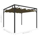 Casa si Gradina - Gradina si terasa - Umbrele si pavilioane - Pavilioane - Foisor de gradina cu acoperis baldachin retractabil, acoperis retractabil gri taupe 3x3 m 180 g/m² - Infinity.ro