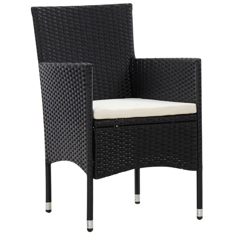 Casa si Gradina - Gradina si terasa - Mobilier exterior - Seturi mobila gradina - Set mobilier de gradina cu perne, 4 piese, negru, poliratan - Infinity.ro