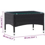 Casa si Gradina - Gradina si terasa - Mobilier exterior - Seturi mobila gradina - Set mobilier de gradina cu perne, 4 piese, negru, poliratan - Infinity.ro