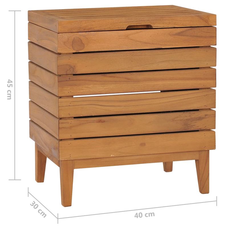 Market - Spalare si intretinere rufe - Uscatoare de rufe si accesorii - Cos de rufe, 40 x 30 x 45 cm, lemn masiv de tec - Infinity.ro
